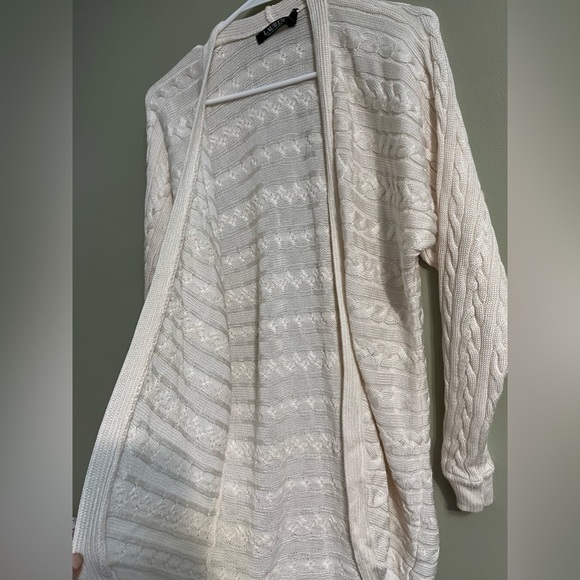 Lauren Ralph Lauren Womens Ivory Open Cardigan Knit size S/M - Picture 4 of 13
